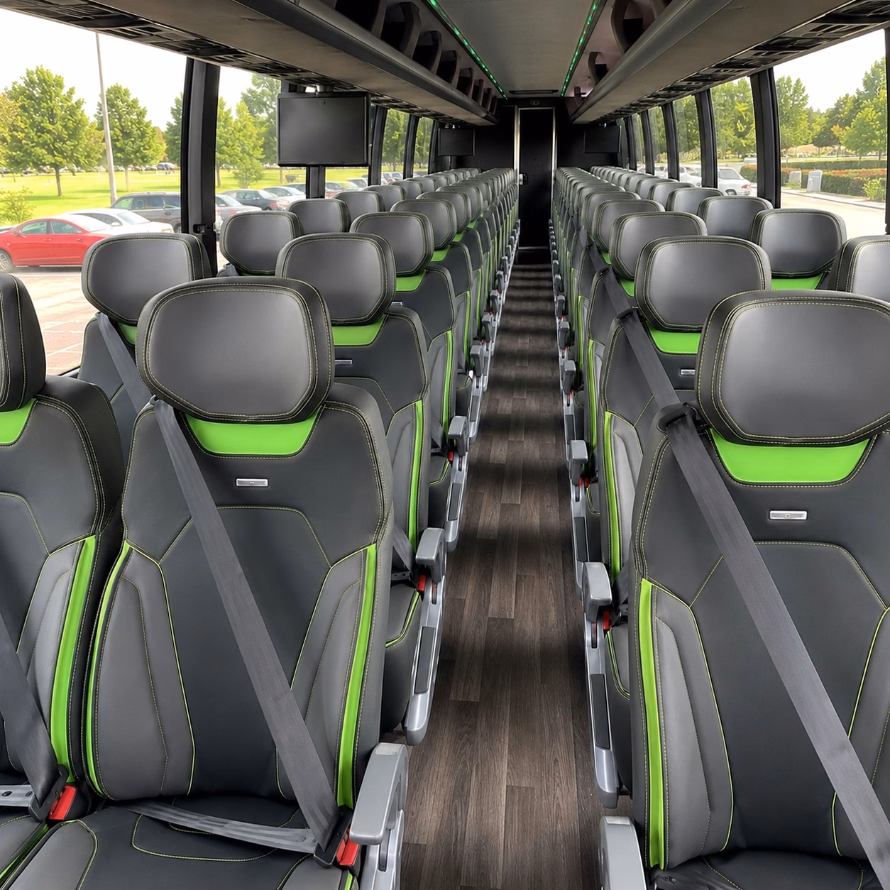 56 passenger charter bus interior